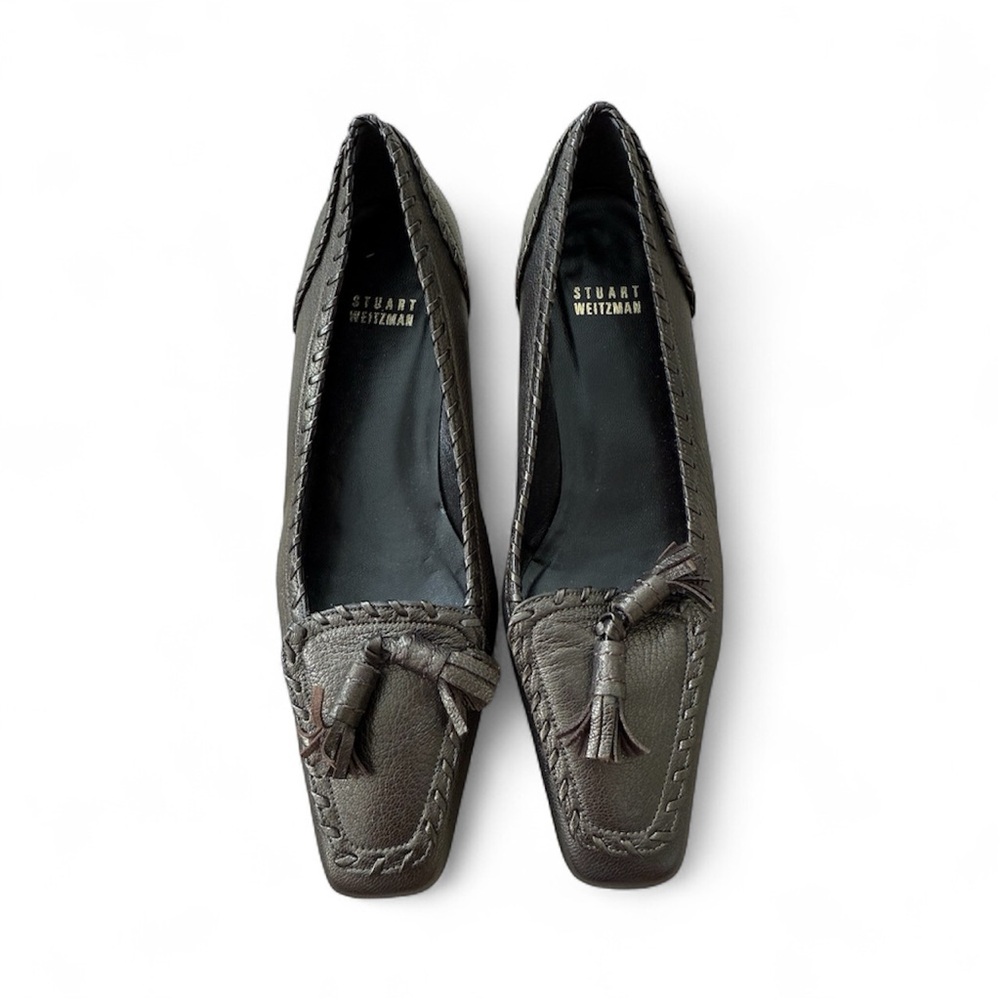 Stuart Weitzman Women's Dark Gray Tassel Loafers
